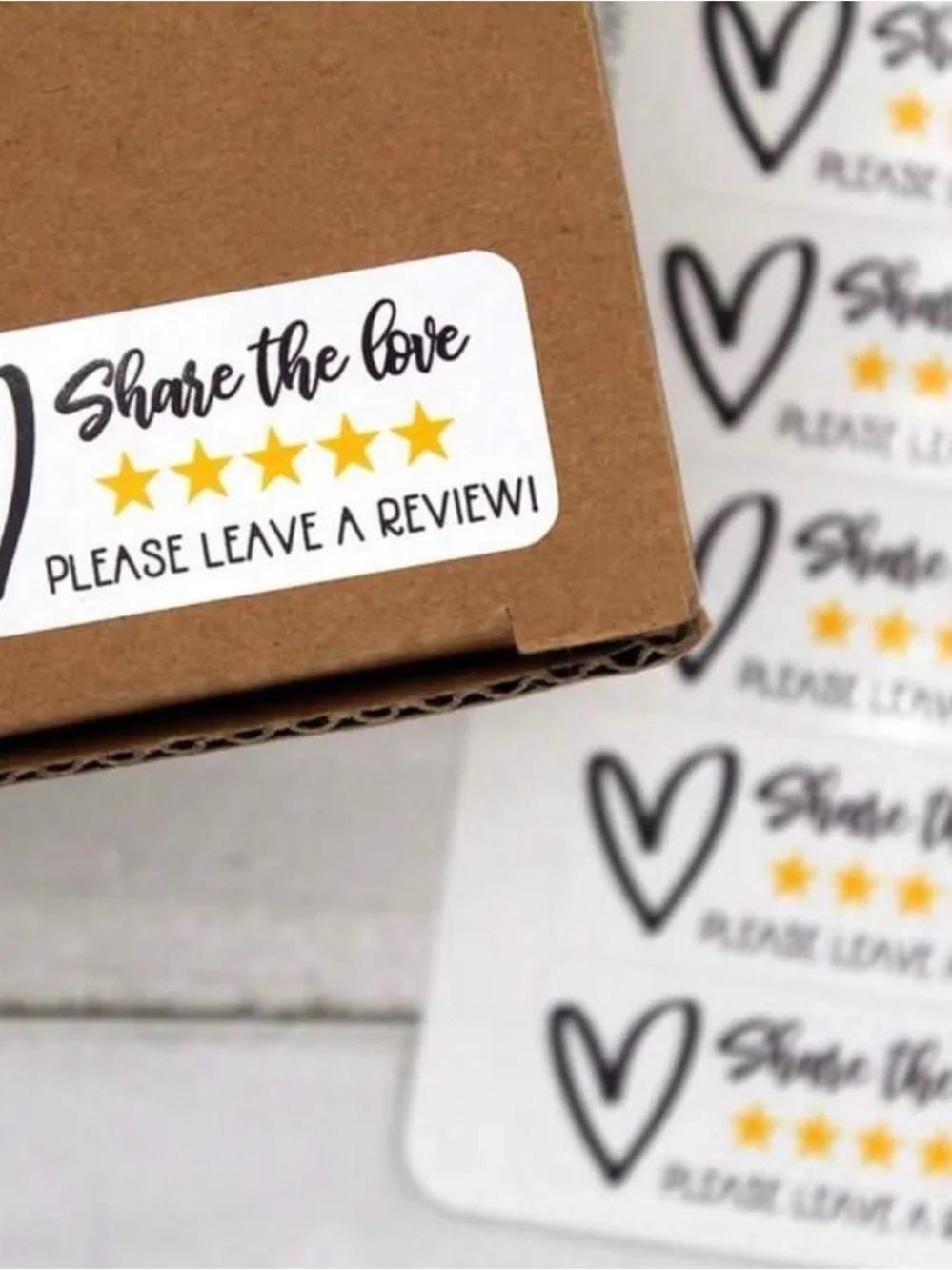 100x business Stickers, Share the Love, please leave a review